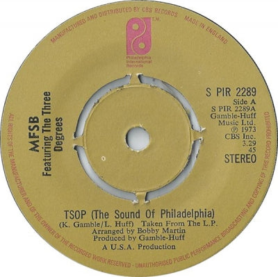 MFSB FEATURING THE THREE DEGREES - TSOP (The Sound Of Philadelphia)
