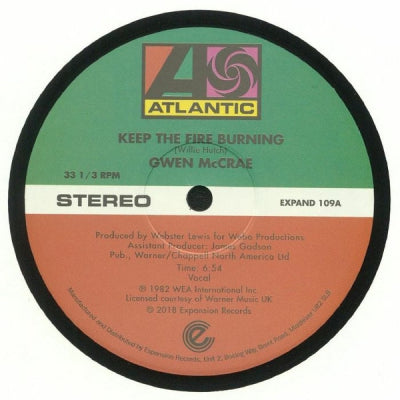 GWEN MCCRAE - Keep The Fire Burning / Funky Sensation