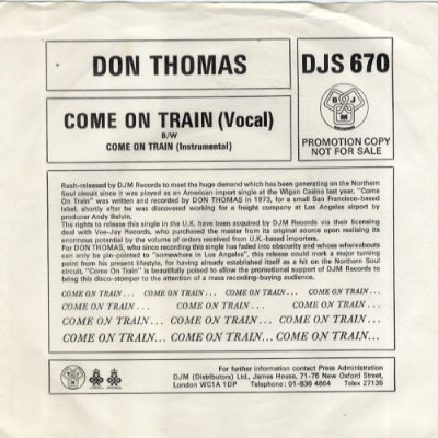 DON THOMAS - Come On Train