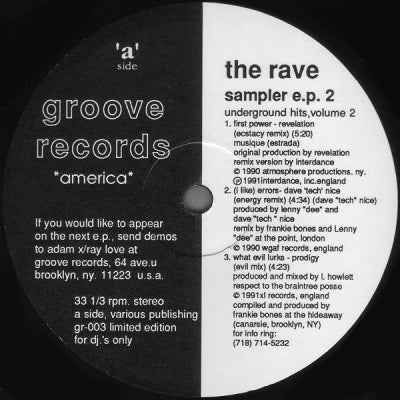 VARIOUS - The Rave Sampler E.P. - Underground Hits Volume 2