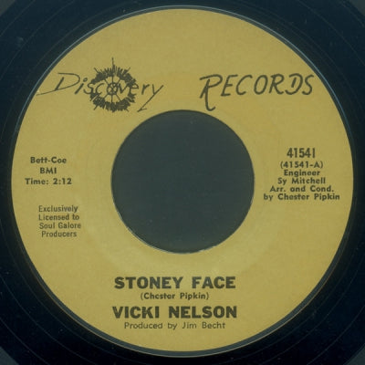 VICKI NELSON / THE STAR FIRES - Stoney Face / Stoney Face (Instrumental)