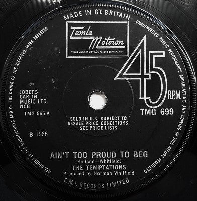 THE TEMPTATIONS - Ain't Too Proud To Beg