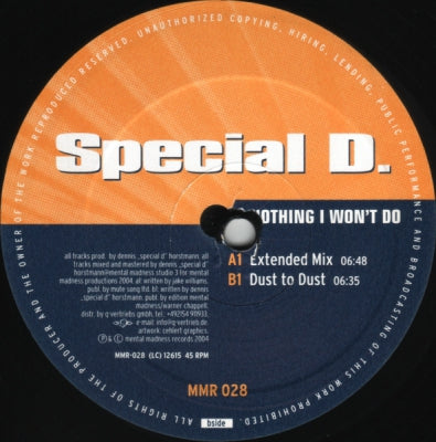 SPECIAL D - Nothing I Won't Do