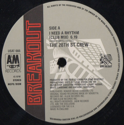 28TH STREET CREW - I Need A Rhythm
