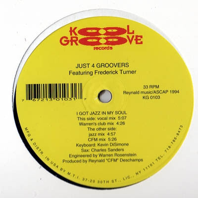 JUST 4 GROOVERS FEATURING FREDERICK TURNE - I Got Jazz In My Soul