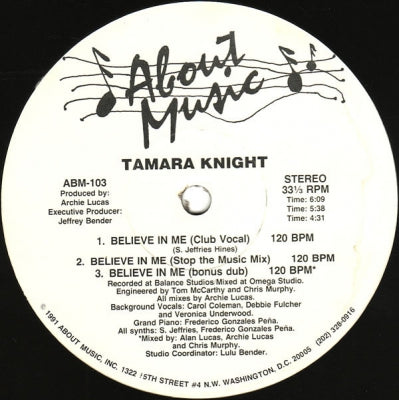 TAMARA KNIGHT - Believe In Me