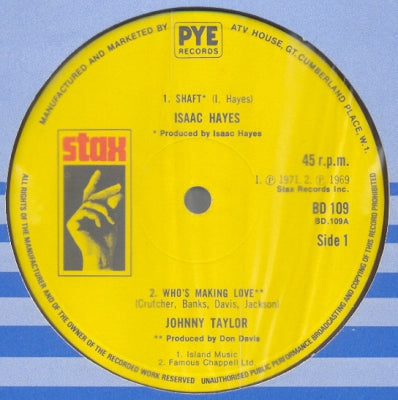 ISAAC HAYES / JOHNNY TAYLOR - Shaft / Who's Making Love