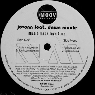 JOVONN FEAT. DAWN NICOLE - Music Made Love 2 Me