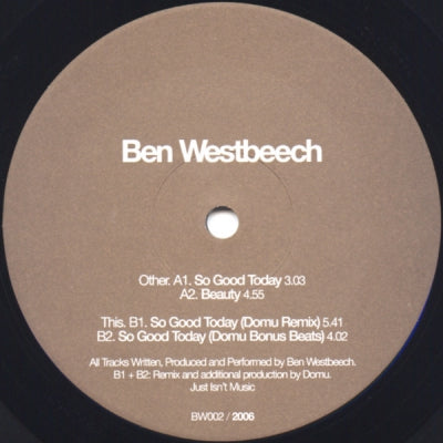 BEN WESTBEECH - So Good Today