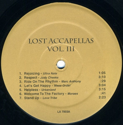 VARIOUS - Lost Accapellas Vol. III
