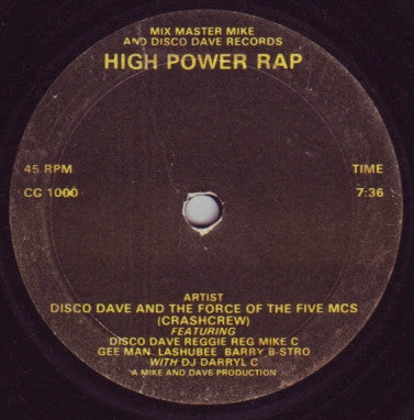 DISCO DAVE AND THE FORCE OF THE 5 MCS / CRASHCREW - High Power Rap