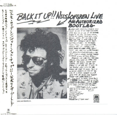 NILS LOFGREN - Back It Up!! Nils Lofgren Live. An Authorized Bootleg
