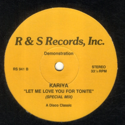 KARIYA / SOLID GOLD EASY AMEX - Let Me Love You For Tonight (Special Mix) / Enjoy