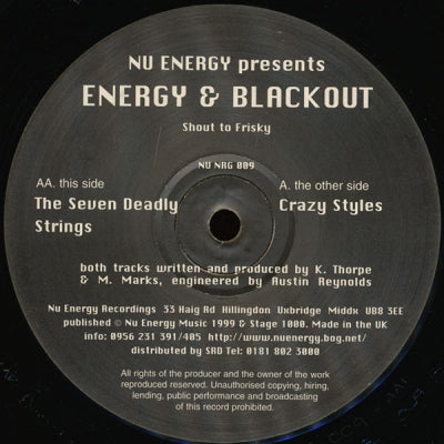 ENERGY & BLACKOUT - Crazy Styles / The Seven Deadly Strings