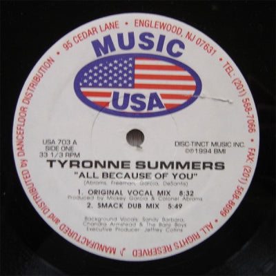 TYRONNE SUMMERS - All Because Of You
