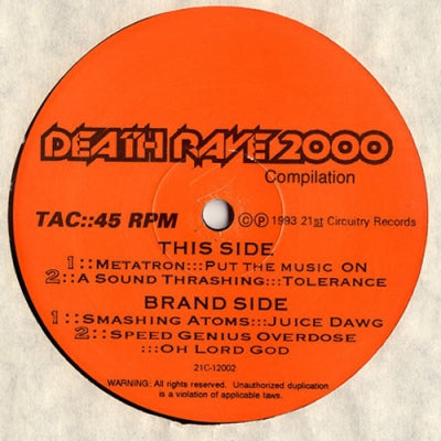 VARIOUS - Death Rave 2000