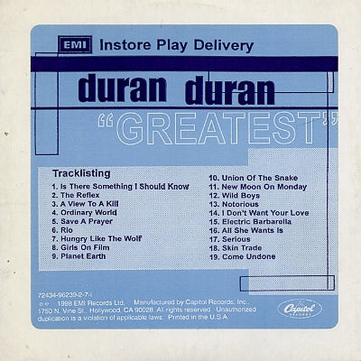 DURAN DURAN - Greatest