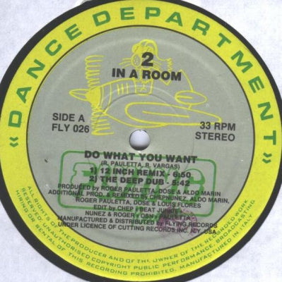 2 IN A ROOM - Do What You Want / Take Me Away