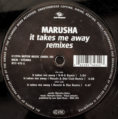 MARUSHA - It Takes Me Away Remixes