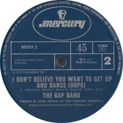 THE GAP BAND - I Don't Believe You Want To Get Up and Dance (Oops)