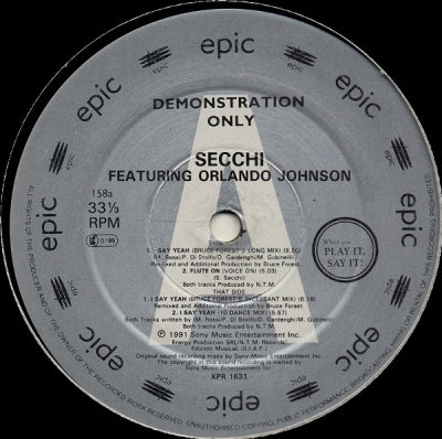 SECCHI feat. ORLANDO JOHNSON - I Say Yeah / Flute On
