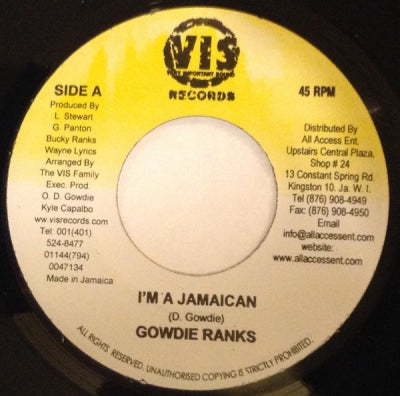 GOWDIE RANKS - I'm A Jamaican