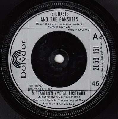 SIOUXSIE AND THE BANSHEES - Mittageisen (Metal Postcard) / Love In A Void
