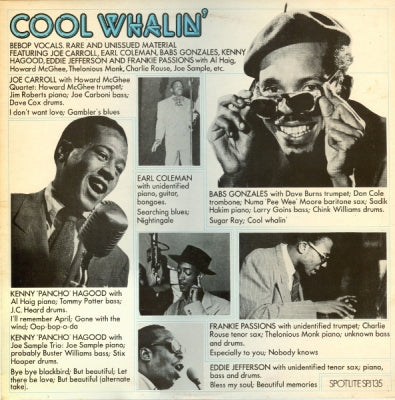 VARIOUS ARTISTS - Cool Whalin' - Be Bop Vocals, Rare And Unissued Material