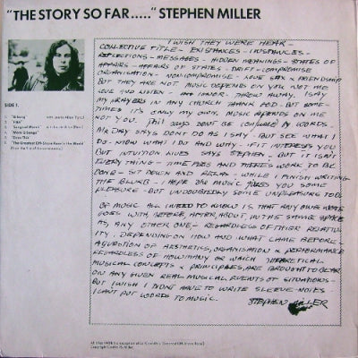 STEPHEN MILLER / LOL COXHILL - "The Story So Far..." "...Oh Really?"