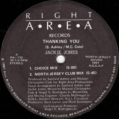 JACKIE JONES - Thanking You