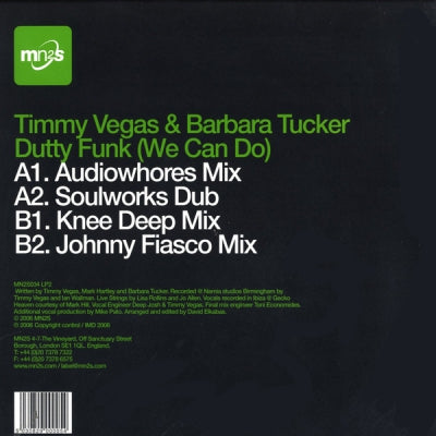 TIMMY VEGAS & BARBARA TUCKER - Dutty Funk (We Can Do)