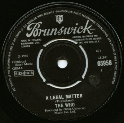 THE WHO - A Legal Matter