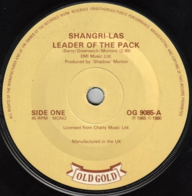SHANGRI-LAS - Leader Of The Pack / Remember (Walkin' In The Sand)
