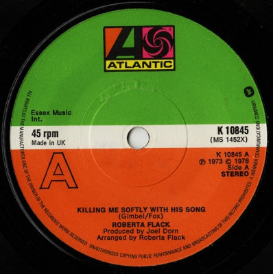 ROBERTA FLACK - Killing Me Softly With His Song / The First Time Ever I Saw Your Face