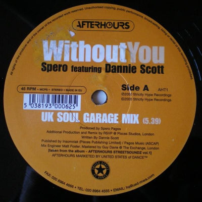 SPERO FEATURING DANNIE SCOTT - Without You