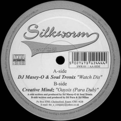 DJ MASEY-O & SOUL TRONIX / CREATIVE MINDZ - Watch Dis / Oaysis (Para Dub)