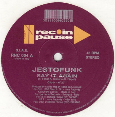JESTOFUNK FEAT CE CE ROGERS - Say It Again