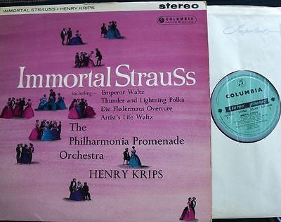 JOHANN STRAUSS JR. THE PHILHARMONIA PROMENADE ORCHESTRA CONDUCTED BY HENRY KRIPS - Immortal Strauss