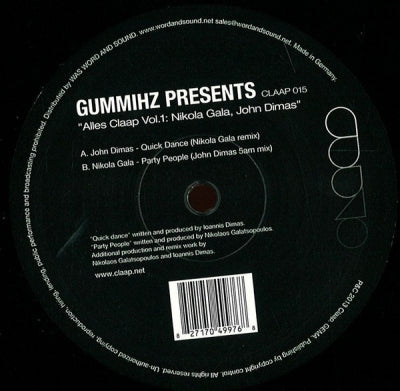GUMMIHZ PRESENTS NIKOLA GALA, JOHN DIMAS - Alles Claap Vol.1