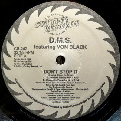 D.M.S. FEATURING VON BLACK - Don't Stop It