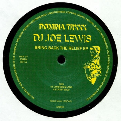 DJ JOE LEWIS - Bring Back The Relief EP