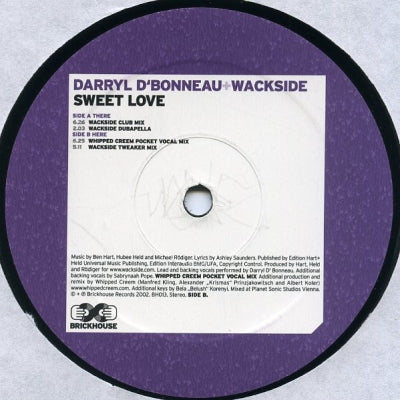 DARRYL D'BONNEAU & WACKSIDE - Sweet Love
