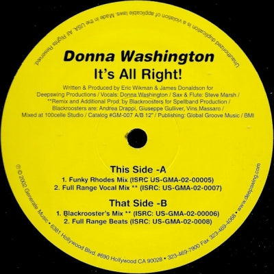 DONNA WASHINGTON - It's All Right!