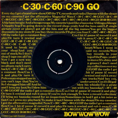 BOW WOW WOW - C·30 C·60 C·90 Go / Sun Sea And Piracy