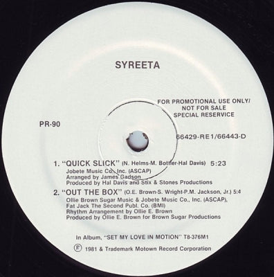 SYREETA - Quick Slick / Out The Box
