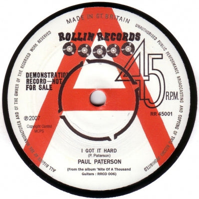 PAUL PATERSON - I Got It Hard / The Hornet Returns