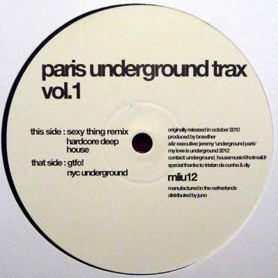 PARIS UNDERGROUND TRAX - Vol. 1
