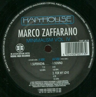 MARCO ZAFFARANO - Minimalism Vol. IV