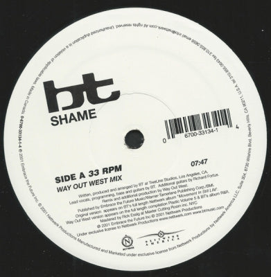 BT - Shame + Never Gonna Come Back Down