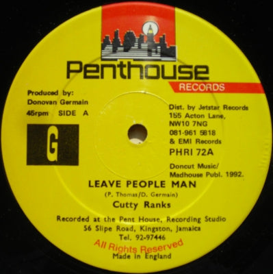 CUTTY RANKS - Leave People Man / Version